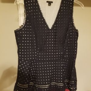 Navy blouse with peplum